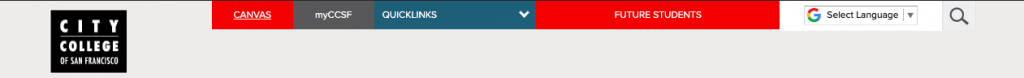 Top Navigation of the main ccsf website.